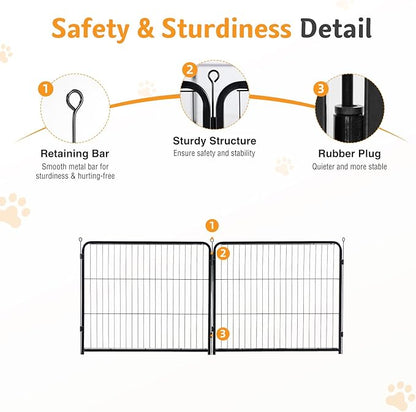 NEWBULIG Dog Playpen for Indoor 32 Inch 2 Panels - Portable Heavy Duty Metal Pet Exercise Pen, Foldable Small Medium Dog Puppy Playpen Fence for Outdoor RV, Camping, Yard, Garden