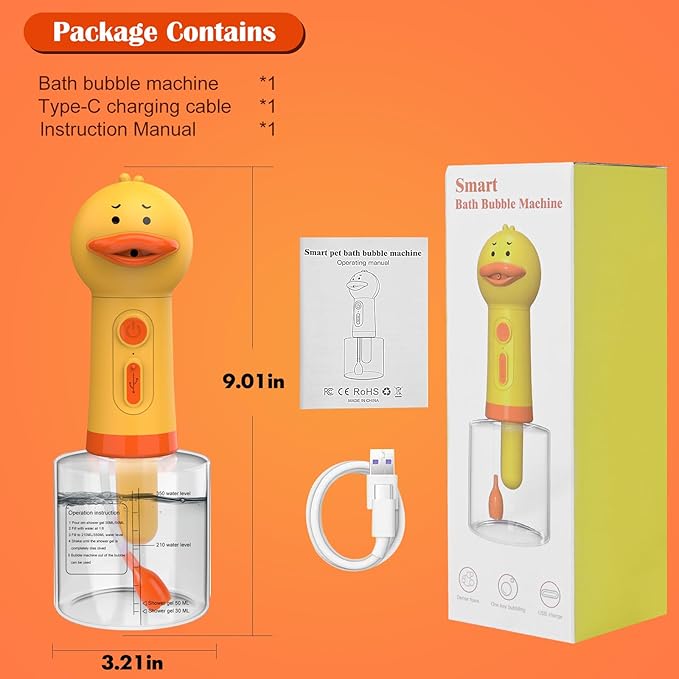 Katoggy Electric Foaming Shampoo Dispenser for Dog and Cat Bathing, Rechargeable Soap Dispenser for Pet Bathing, Bathroom, Kitchen Sink, Toilet Cleaning
