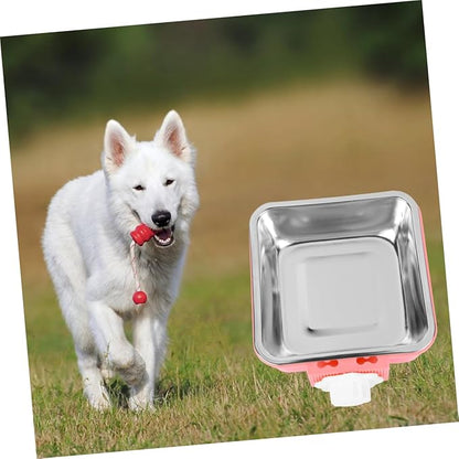 Milisten Stainless Steel Dog Bowl Hanging Feeder for Crate Pet Supplies Easy Cleaning Large