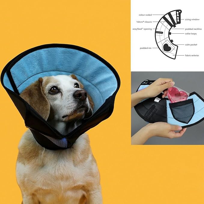 KVP Calmer Pet Recovery Collar, S Size Fits 8" to 11" Neck/5.5" Depth