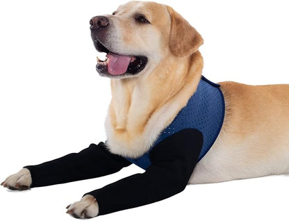 Coodeo Dog Recovery Sleeves, Cone Collar Alternative, Abrasion Resistant Dog Recovery Suit, Washable 2.5mm Thick and Waterproof, Pet Wounds Prevent Licking, Biting (Blue, XL)