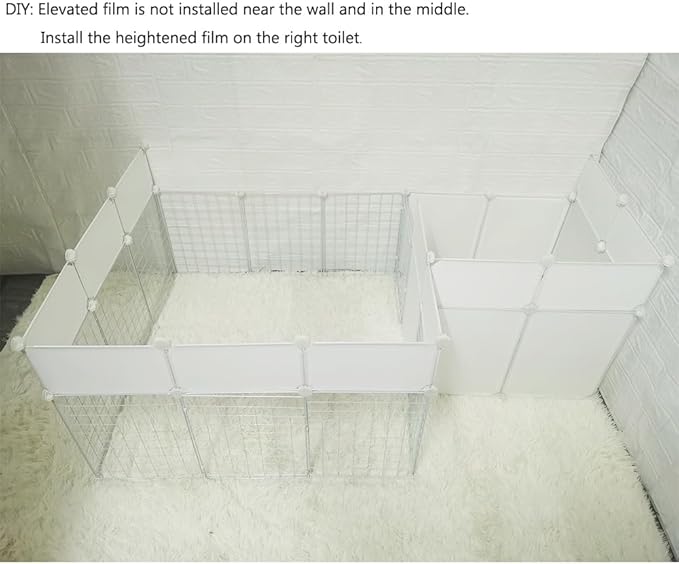 Dog Playpen Indoor with Door, DIY Puppy Play Pen Portable Metal Wire Yard Fence Small Animal Exercise Cage for Big-Sized Dog (White(Big