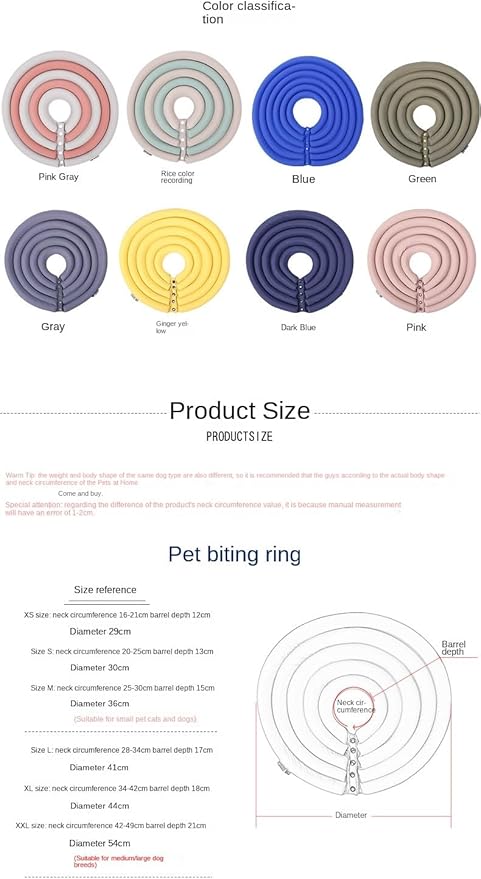Dog Cone Collar, Inflatable Dog Neck Donut Collar Alternative After Surgery, Soft Protective Recovery Cone for Small Medium Large Dogs and Cats Puppies - Alternative Collar (Grey,XS)