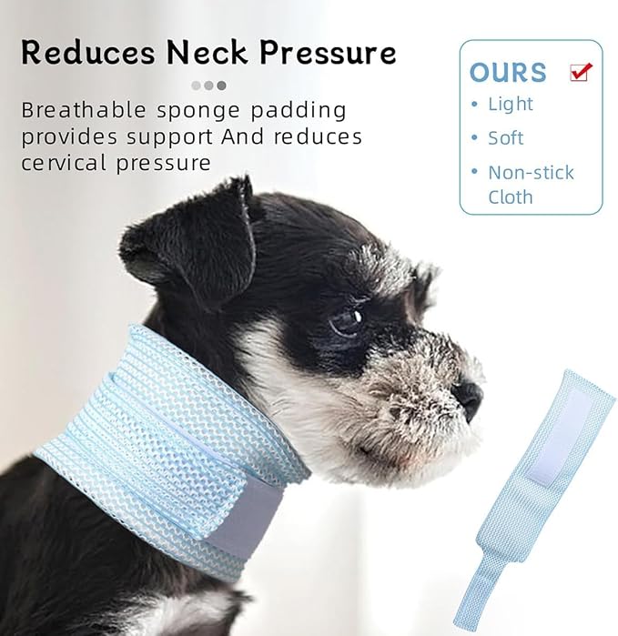 Cat Neck Brace Cover - Breathable Elizabethan Collar for Post-Surgery Recovery Anti-Lick Wound Adjustable Protective Cervical Cone for Small Medium Large Dogs Cats (Neck Girth 11.0-13.8" Depth4.7