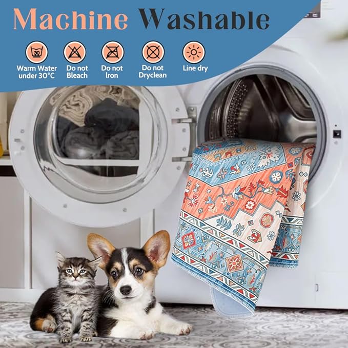 Washable Pee Pads for Dogs 2 Pack Reusable Puppy Training Pads 24"x18" Super Absorbent Waterproof Dog Training Pads, Non-Slip Potty Pads Whelping Pads Litter Mat Pet Supplies - Orange/Mix