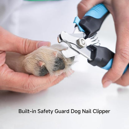 NVNAN 5-in-1 Pet Grooming Kit: Deshedding Rake, Nail Clipper, Grooming Gloves & Massage Brush for Dogs and Cats (Nail Clipper Set)