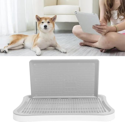 Puppy Pee Pad Holder,Dog Training Toilet with Wall Column Removable Portable Puppy Mesh Training Potty for Large Small Medium Pets (White)