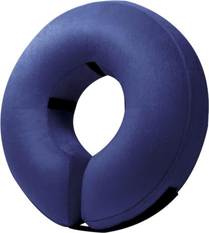BENCMATE Inflatable Dog Cone Collar Alternative, Soft Dog Cone for Small Medium Large Dogs and Cats, Neck Recovery ECollar Donut Collar After Surgery (Large, Navy Blue)