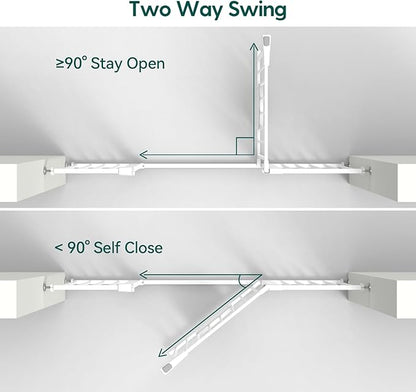 Babelio Auto Close Baby Gate with Cat Door,29-43" Metal Gate for Doorway,Stairs, House,Easy Walk Thru with Pet Door,Includes 4 Wall Cups and 3 Extension Pieces,White