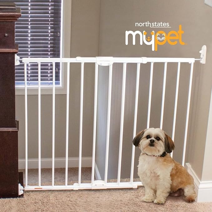 MyPet ClearPath Wide Staircase & Hallway Pet Gate with Hardware Mount. 31" Tall, 28.7"-47.9" Wide.