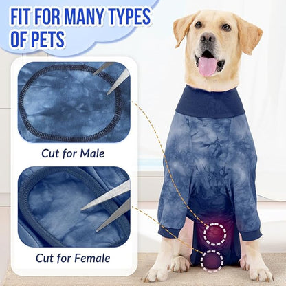 Lukovee Recovery Suit for Dogs - Soft Onesie Dog Surgery Suit for Female Male Dogs, Breathable Surgical Recovery Suit Prevent Licking Spay Recovery Suit Dog E-Collar & Cone Alternative(2XL,Blue)