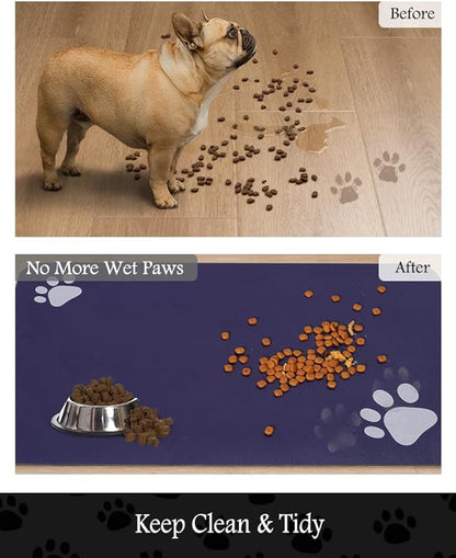 Pet Feeding Mat-Absorbent Dog Mat for Food and Water Bowl-No Stains Quick Dry Dog Water Dispenser Mat