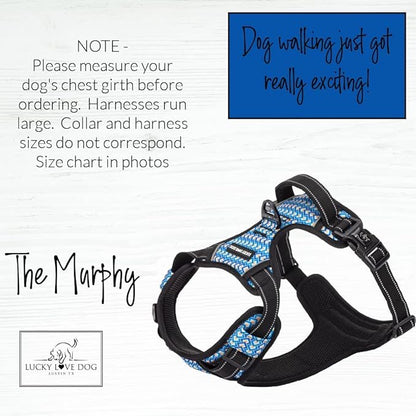 Lucky Love Dog No Pull Dog Harness, Adjustable and Easy to Walk, Cute Patterned Harness for Small Male & Female Dogs - Murphy, XS