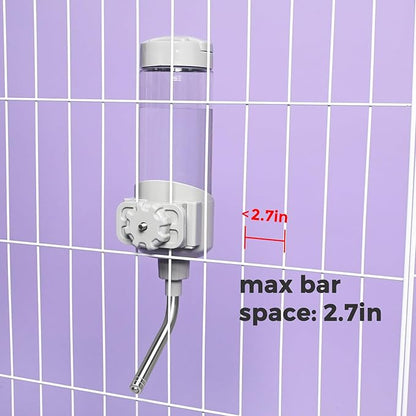 VANNON Top Fill Dog Water Dispenser for Cage, 23oz Auto Feeding Crate Water Bottle for Dogs, Cats & Rabbits, Pet Nozzle Diameter: 12mm, BPA Free, Grey