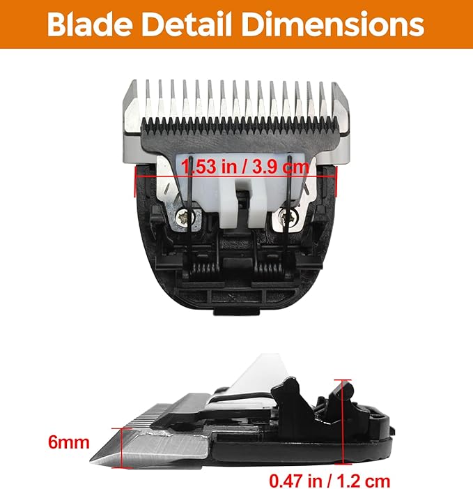 Petsaunter 2 PCS(3mm+6mm) Guard Length Replacement Dog Clipper Blade, Low Noise Trimmer for Grooming, Sharp Titanium-Ceramic Blade