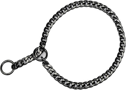 Stainless Steel P Chock Metal Chain -JYHY Dog Necklace Collars Walking Training Pet Supplies for Small Medium Large Dogs (Black, 28" (Fits Neck 24" to 26"))