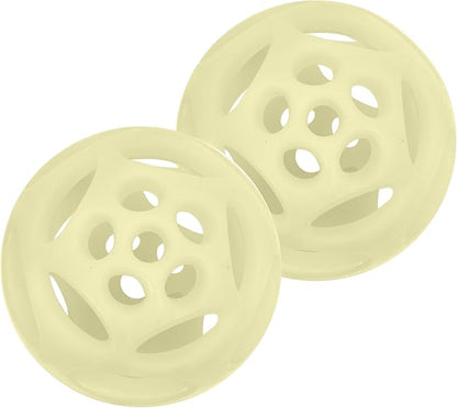 Chew King by Mammoth Glow-in-the-Dark Dog Fetch Balls (2-Pack), Lattice Rubber Fetch Toys for Night Play, High Bounce, Rechargeable Under Any Light, Medium 3.25"