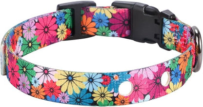 Rhea Rose 1 Inch Replacement Collar Strap Shock Collar with 2 Holes, Compatible with Nearly All Brands and Models of Underground Electric Dog Fences and Training Collars, Floral Pattern
