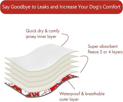 CuteBone Dog Diapers Female Washable Small Medium Large 3 Pack Reusable Doggie Diapers Puppy Period Pants for Doggy Heat Cycle Peeing