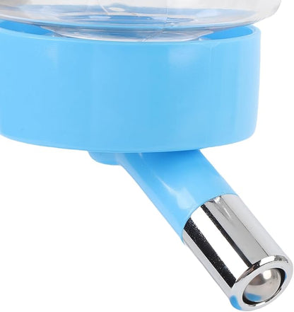 Pet Standing Water Dispenser Feeder, 500ml Dog Water Feeder Bottle Adjustable Raised Pet Food Bowl for Dogs Detachable Bottles Easy Cleaning (Blue)
