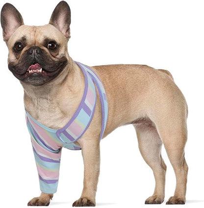 ROZKITCH Dog Recovery Sleeve Front Leg Right Left, Light Arm Protection Keep Bandages in Place for Wound, Stop Chewing Wound Cover ACL Recovery for Sprain CCL Arthritis Joint Care Stripe S