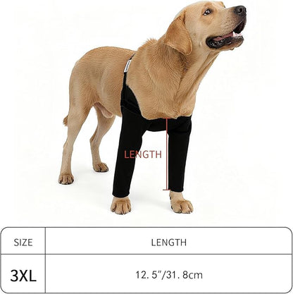 Dog Recovery Sleeves - Cone Collar Alternative, 2.5mm Thick Waterproof Abrasion-Resistant Washable, Prevents Licking and Biting, Keeps Wounds Dry & Enables 24-Hour Wear (Black, 3XL)