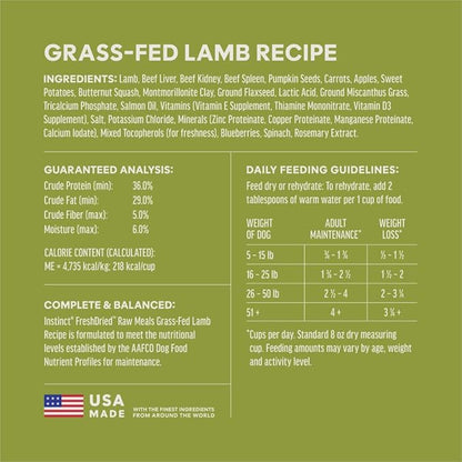 Instinct FreshDried Bites, Natural Freeze-Dried Dog Food, Grain-Free - Grass-Fed Lamb, 24 oz. Bag