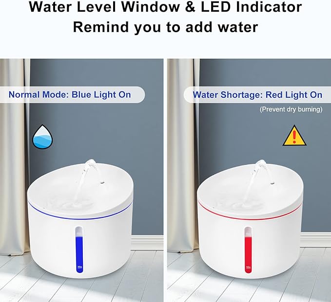 DOGNESS D03 Pet Water Fountain, 1L Healthy and Hygienic Drinking Fountain Super Quiet Flower Automatic Electric Water Bowl for Dogs, Cats, Birds (White)