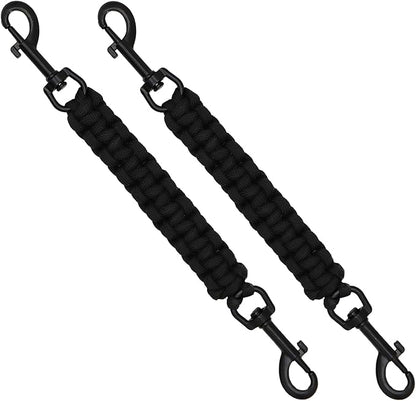 2 PCS Dog Collar Safety Clips, Dual Clasps 360 Degree Rotating Buckle,Collar Spare Clip Connector for Dog Harness Prong Collar (Black)