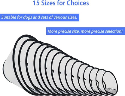 Dog Cone After Surgery, Adjustable Pet Recovery Collar for Dogs and Cats, Plastic Elizabethan Neck E-Collar Stop Licking Wounds (XXL)
