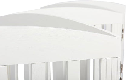 SPIRICH Dog Gate Indoor, Dog Gates for Doorways, Stairs, The House, Wooden Freestanding Foldable Pet Gate, Extra Wide Step Over Puppy Gate, 3 Panels, White