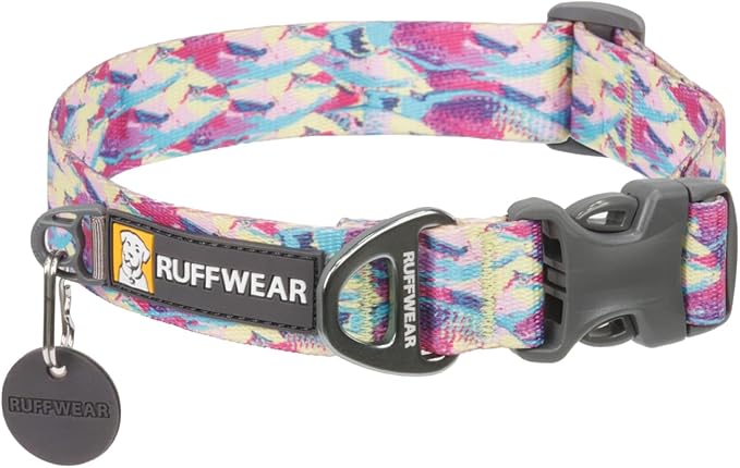 Ruffwear, Front Range Dog Collar, Adjustable Tubelok Webbing, Lightweight, Side Release Buckle, Aluminum V-Ring, Durable for Everyday Use, Reef Fish, 20"-26"