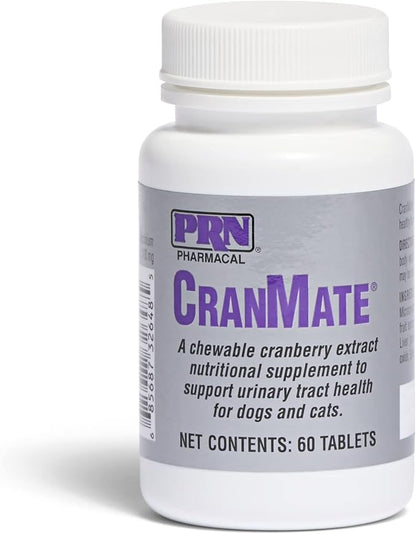 PRN Pharmacal CranMate Cranberry Supplement - Chewable Cranberry Extract - Nutritional Supplements for Dogs & Cats - Urinary Tract Health - Vet Formulated for Pet Urinary Care - 60 Count