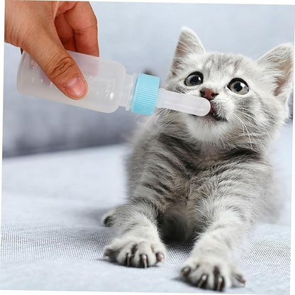 POPETPOP 2pcs Newborn Kitten and Puppy Feeding Bottles Small Animal Milk Bottles Replacement Nipples for Nursing Construction for Safe Pet Feeding