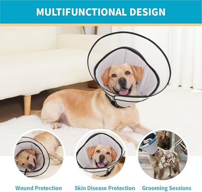 Dog Cone Collar, Pet Cone for Dogs to Stop Licking, Comfy Dog Cones for Large Medium Small Dogs, SoftCones for DogsAfter Surgery, Head Neck Elizabethan Collar
