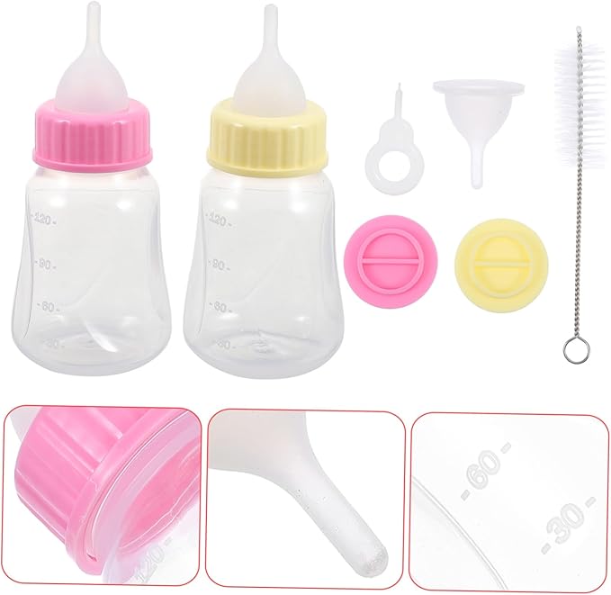 Happyyami 2pcs Cat Milk Bottle Kitten Feeding Bottles No Odor Kitten Supplies for Newborns