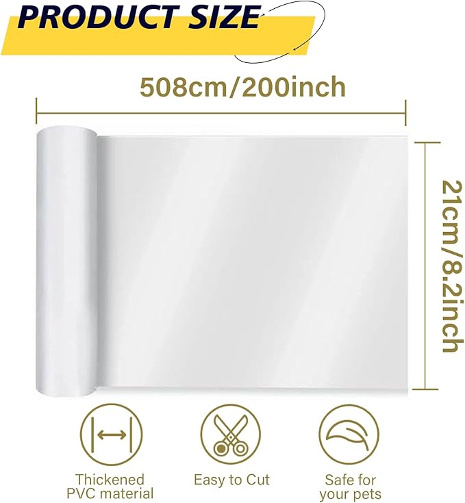 yongjoy Door Protector from Dog Scratching - Cat Scratch Door Frame Single Side Adhesive Protector Anti Dog Scratch Door Guard for Dogs Clear - 200" x 8.2"