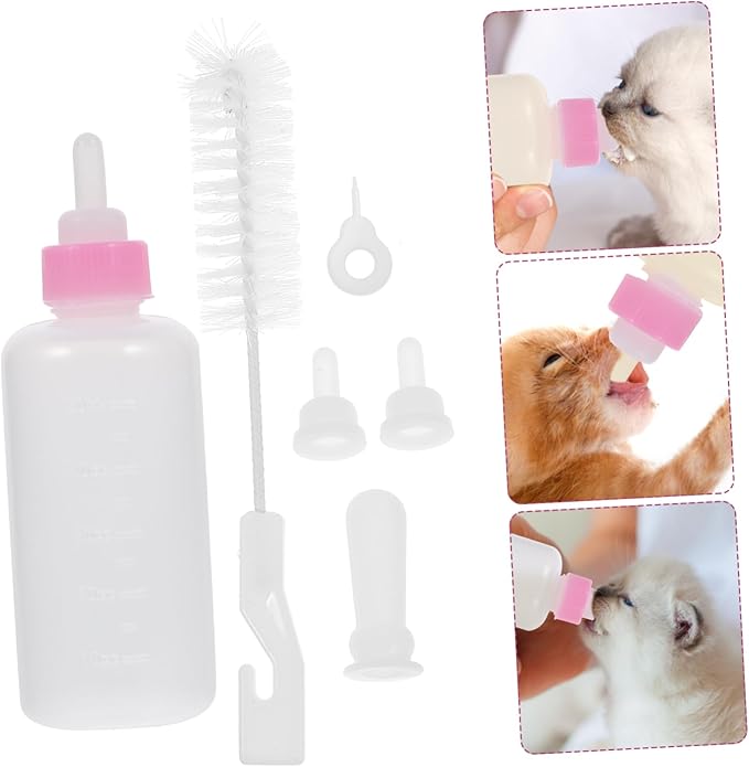 Dog Cat Nursing Bottles Kit Silicone Milk Bottle for Puppy Newborn Pet Feeding
