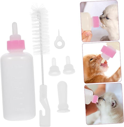 Dog Cat Nursing Bottles Kit Silicone Milk Bottle for Puppy Newborn Pet Feeding