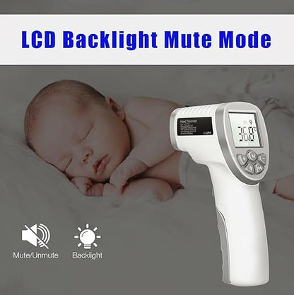 CLOC Non-Contact Infrared Thermometer SK-T008 - Both for Body and Object - Test Celsius & Fahrenheit - Battery Included - White.