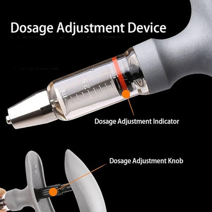 Livestock Syringe Gun Injector, Bottle Adjustable Poultry Continuous Syringes, Reusable Veterinary Precision injection Gun(B,10ML)