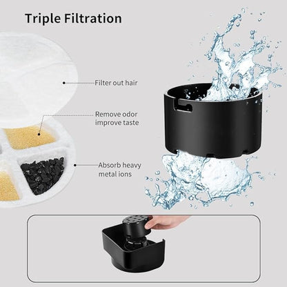 Marchul 2.3 Gallon Dog Water Dispenser, Large Dog Water Bowl Dispenser with Stainless Steel, Automatic Gravity Pet Bowl for Dogs Medium to Large (3 Filters) 8.6L