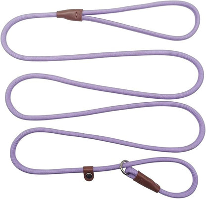 BTINESFUL 7FT Slip Lead Dog Leash, 1/4" Nylon Rope Dog Training Leash for Small Medium Dogs Outdoor No-Pull Walking, Behavior Training, Purple
