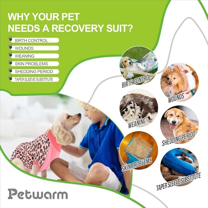 PetWarm Dog Surgery Recovery Suit, Surgical Suit for Dogs, Cotton Protect Dog Abdominal, After, Surgery Onesie for Dogs, Professional Pet Recovery Shirt, XS