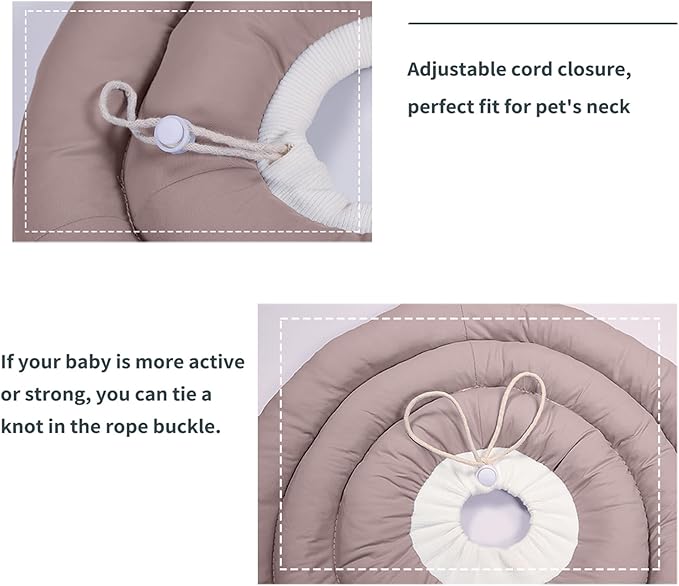 Comfortable Adjustable Soft Dog Cone Alternative After Surgery - Elizabethan Donut Collar for Cats, Medium Dogs and Small Dogs