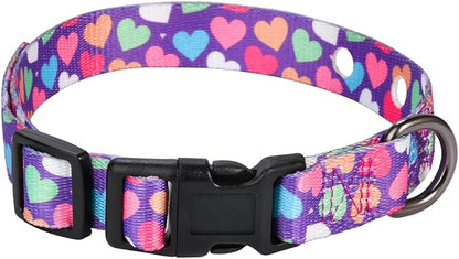 Rhea Rose 3/4 Inch Replacement Collar Strap Shock Collar with 2 Holes, Compatible with Nearly All Brands and Models of Underground Electric Dog Fences and Training Collars, Heart Print Pattern