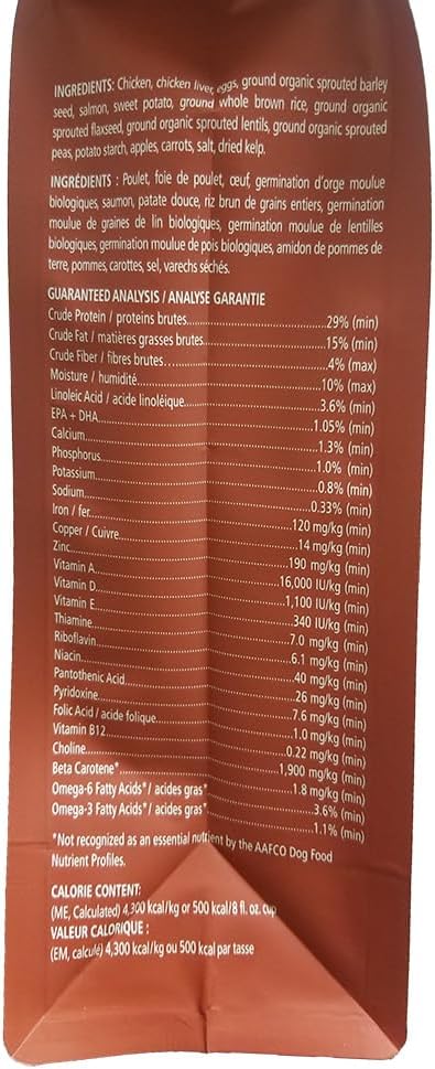 CARNA4 Air Dried Dog Food, Chicken Recipe, Quick Baked Whole Food Nutrition with Sprouted Seeds, Natural Probiotics & Enzymes, No Synthetics - 3 Pound