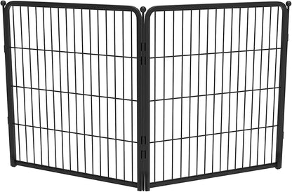 FXW AuraSpace Pro Acrylic & Wire Mesh Indoor Dog Playpen, 32" Height 2 Metal Panels Metal Dog Pen for Small and Medium Dogs, Black│Patented