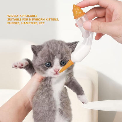 Pet Nursing Bottle, 10ml Glass Adjustable Arc Design Newborn Pet Milk Feeder, Ergonomic Pet Milk Feeding Bottle for Kitten, Puppy, Hamster
