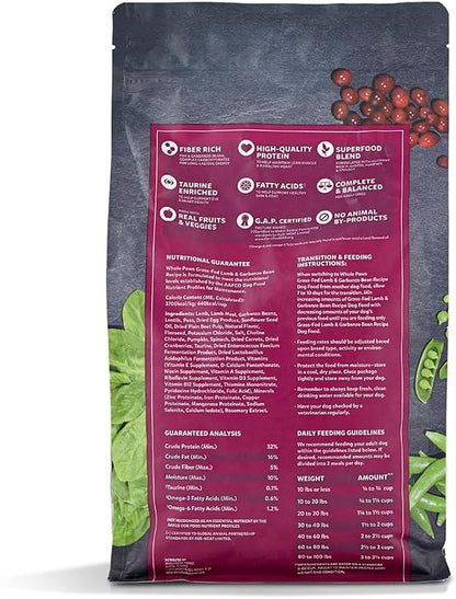Whole Paws by Whole Foods Market, Grain-Free Adult Dog Food, Grass-Fed Lamb & Garbanzo Bean Recipe, 4 Pound